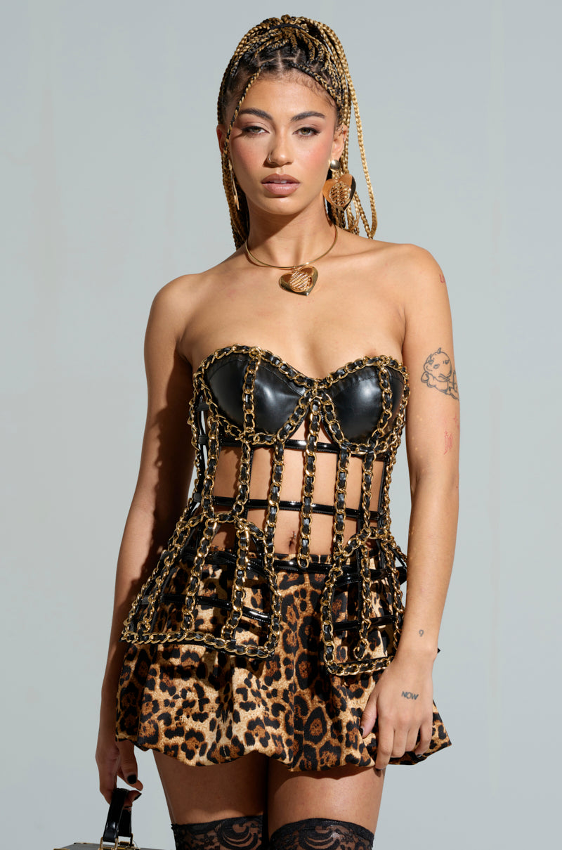 YOUR ROYAL HIGHNESS CHAIN DETAIL BUSTIER TOP