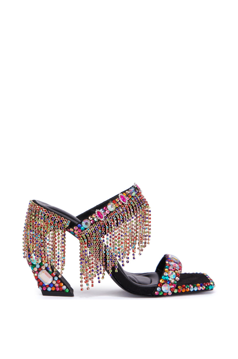 AZALEA WANG SPICED MULTI EMBELLISHED RHINESTONE SANDAL