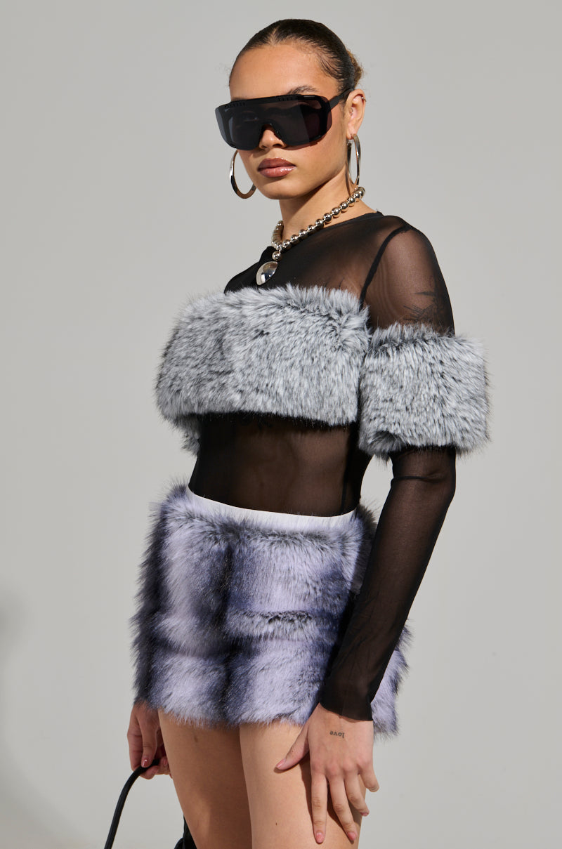 JENNY LONG SLEEVE TOP WITH FUR