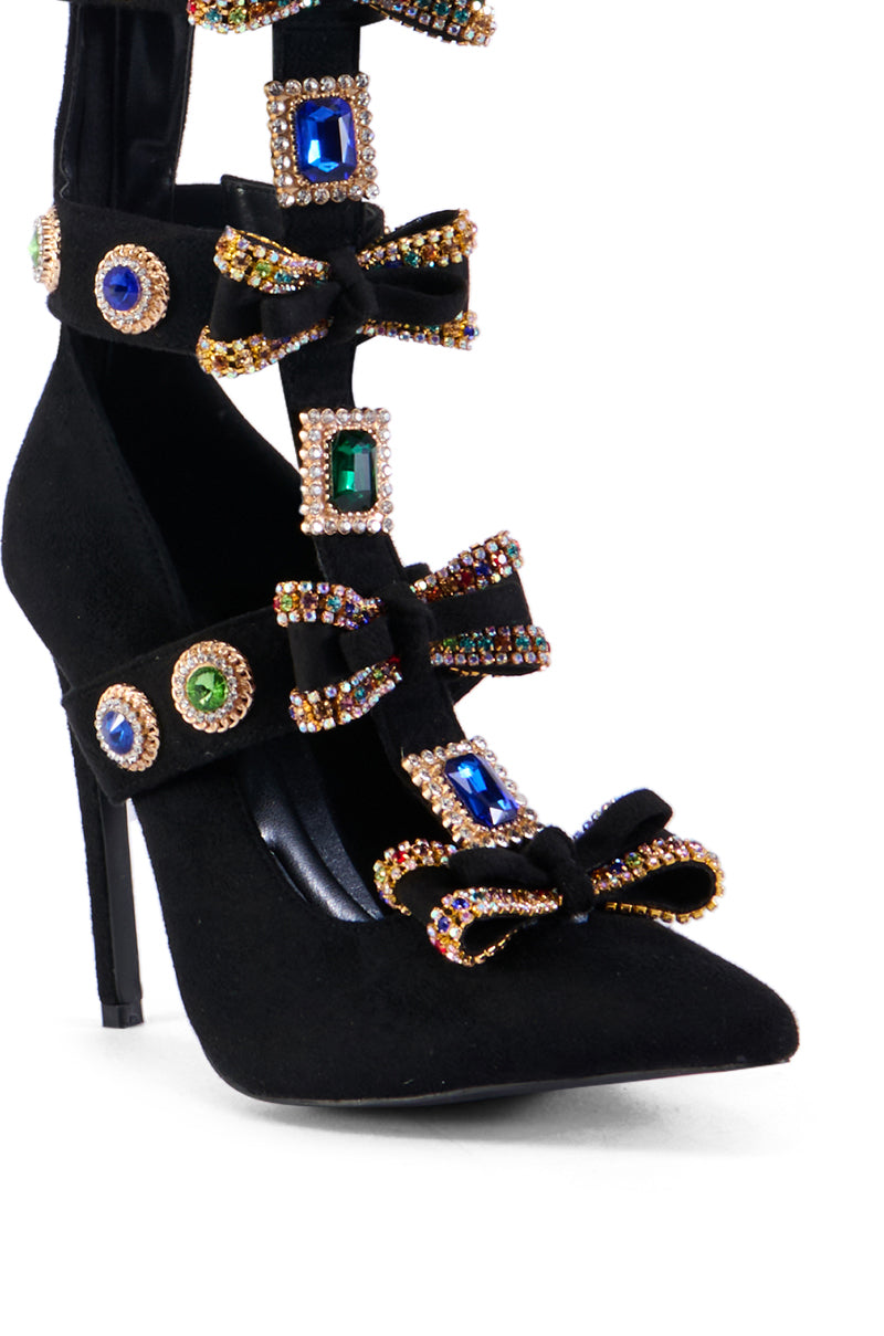 AZALEA WANG BRILLANCE BLACK EMBELLISHED PUMP