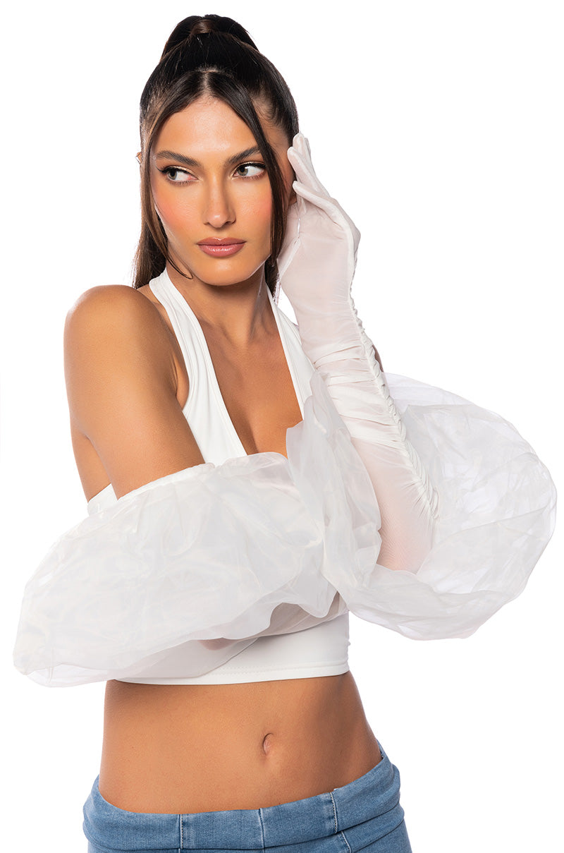 WEDNESDAY WHITE PUFF SLEEVE GLOVE