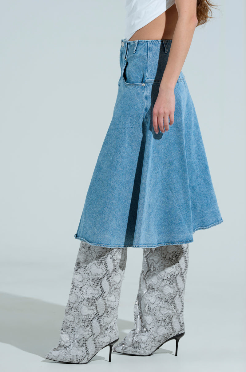 BRITNEY MIDI DENIM SKIRT