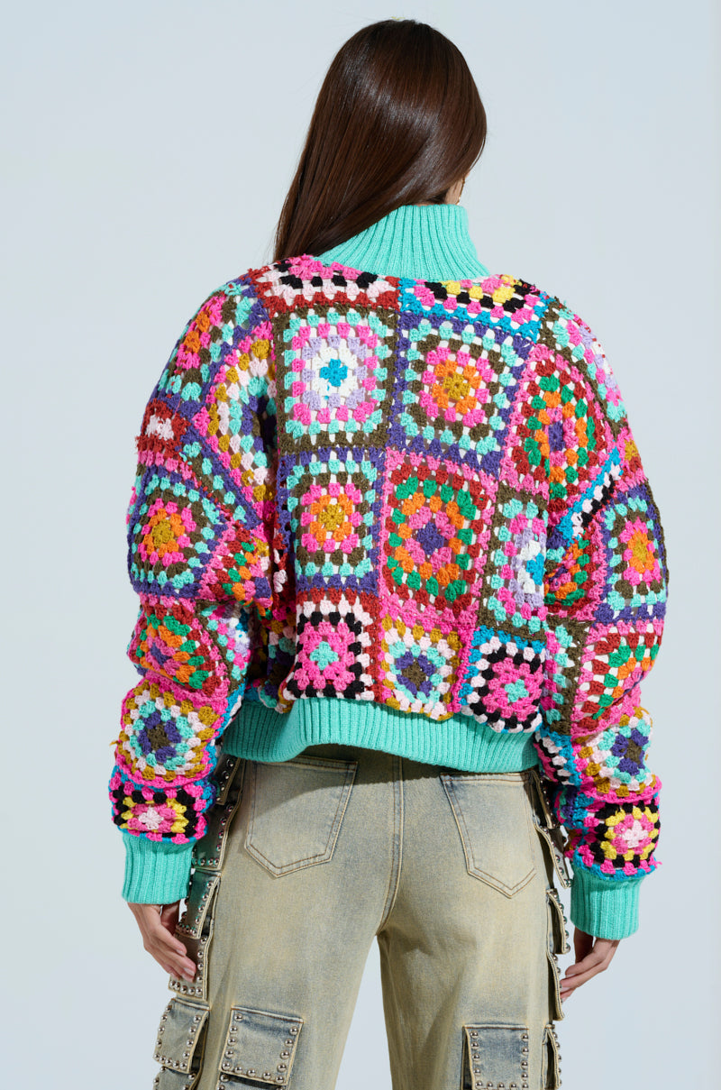 AZURRA CROCHET BOMBER