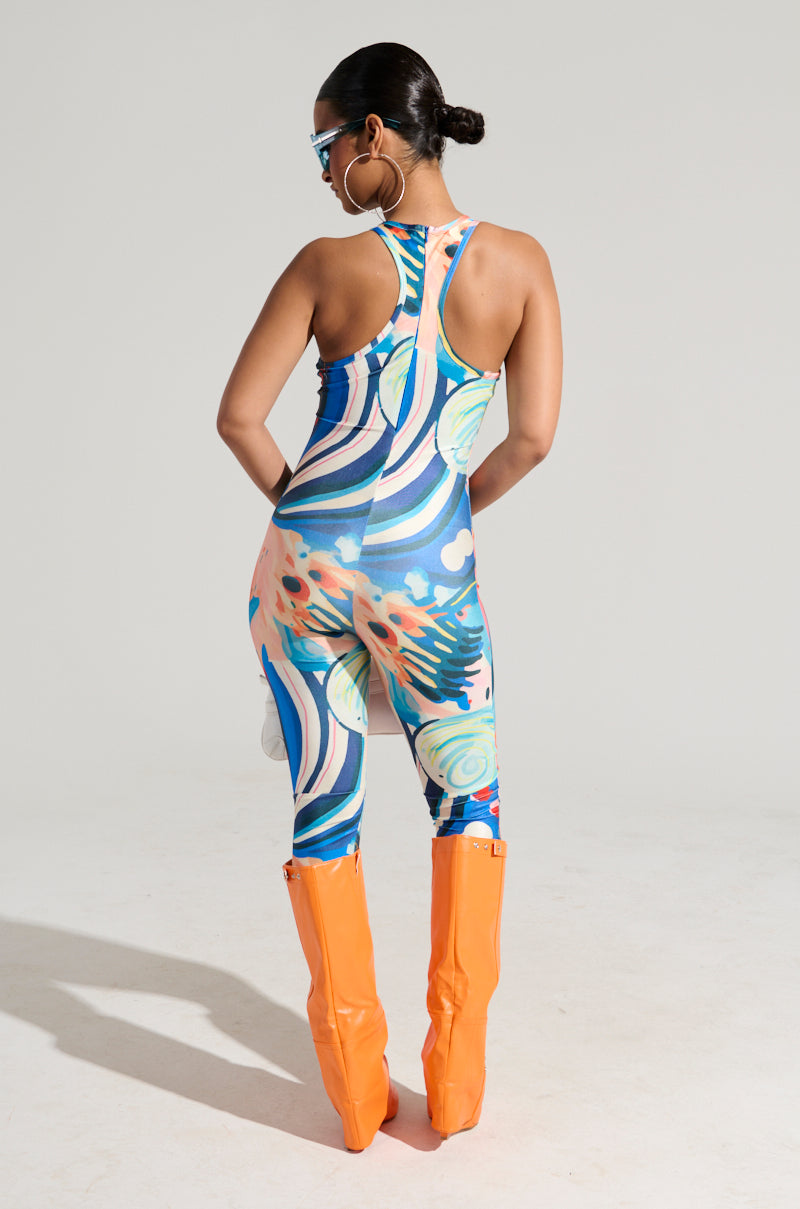 FEELIN MYSELF PRINTED JUMPSUIT