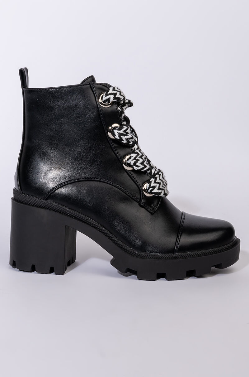 AZALEA WANG TAKE IT OUT BACK CHUNKY BOOTIE IN BLACK