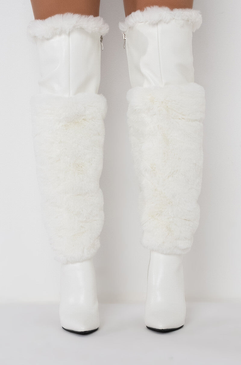 AZALEA WANG DREAMING OF ASPEN STILETTO BOOT IN WHITE