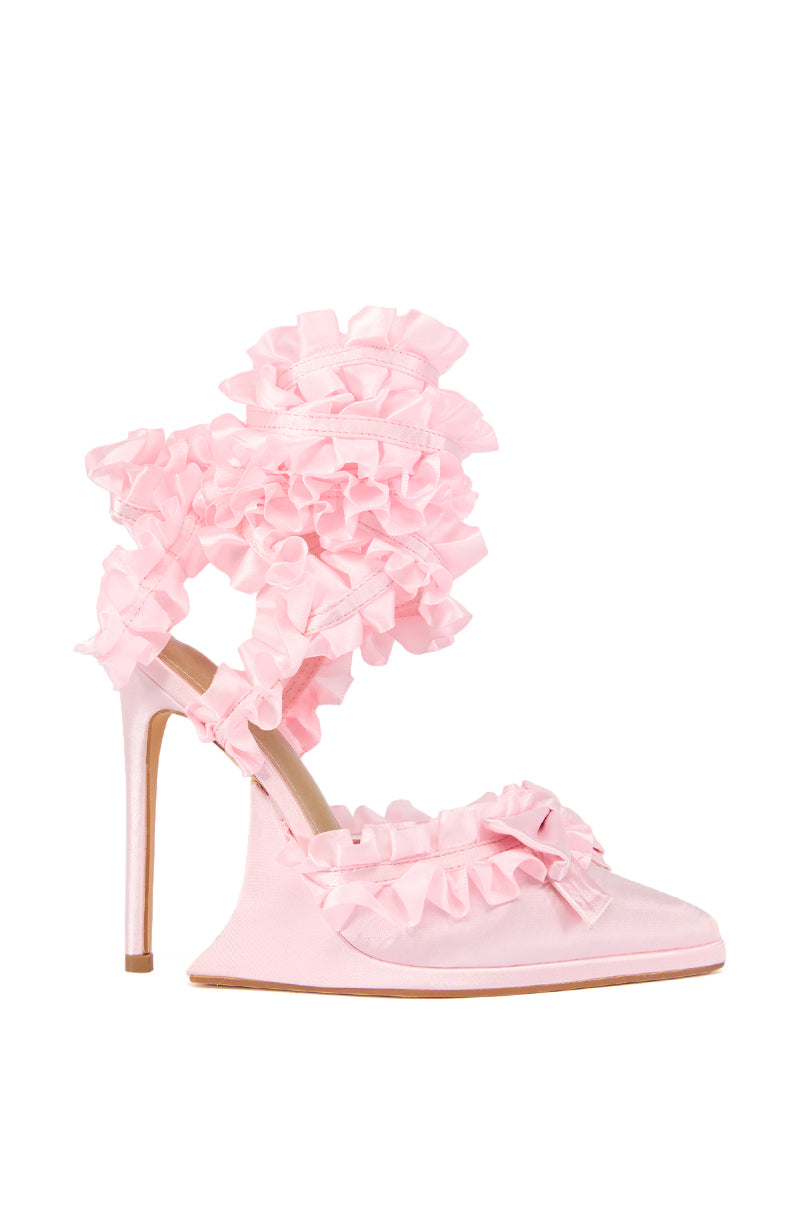 DAMIAN PINK RUFFLE DETAIL PUMP