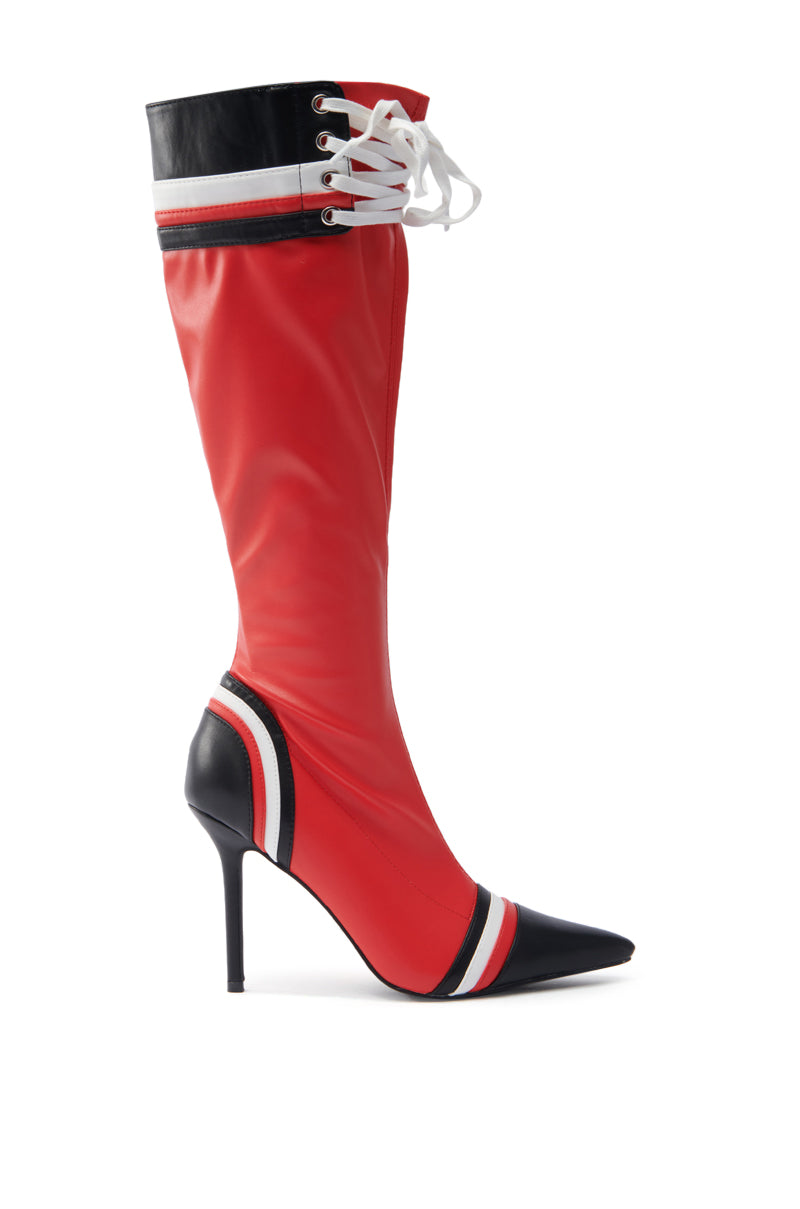 AZALEA WANG KELCIE RED STILETTO BOOT