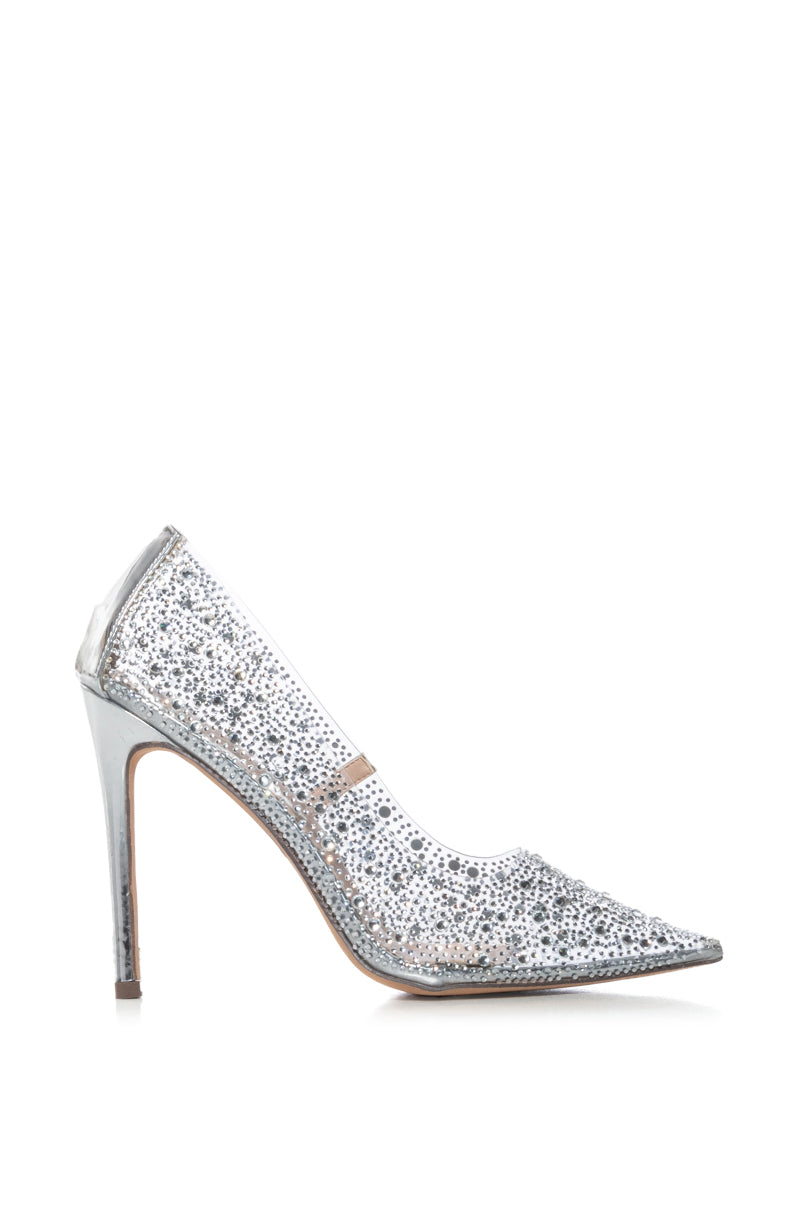 AZALEA WANG MISS BLING EMBELLISHED PUMP IN SILVER