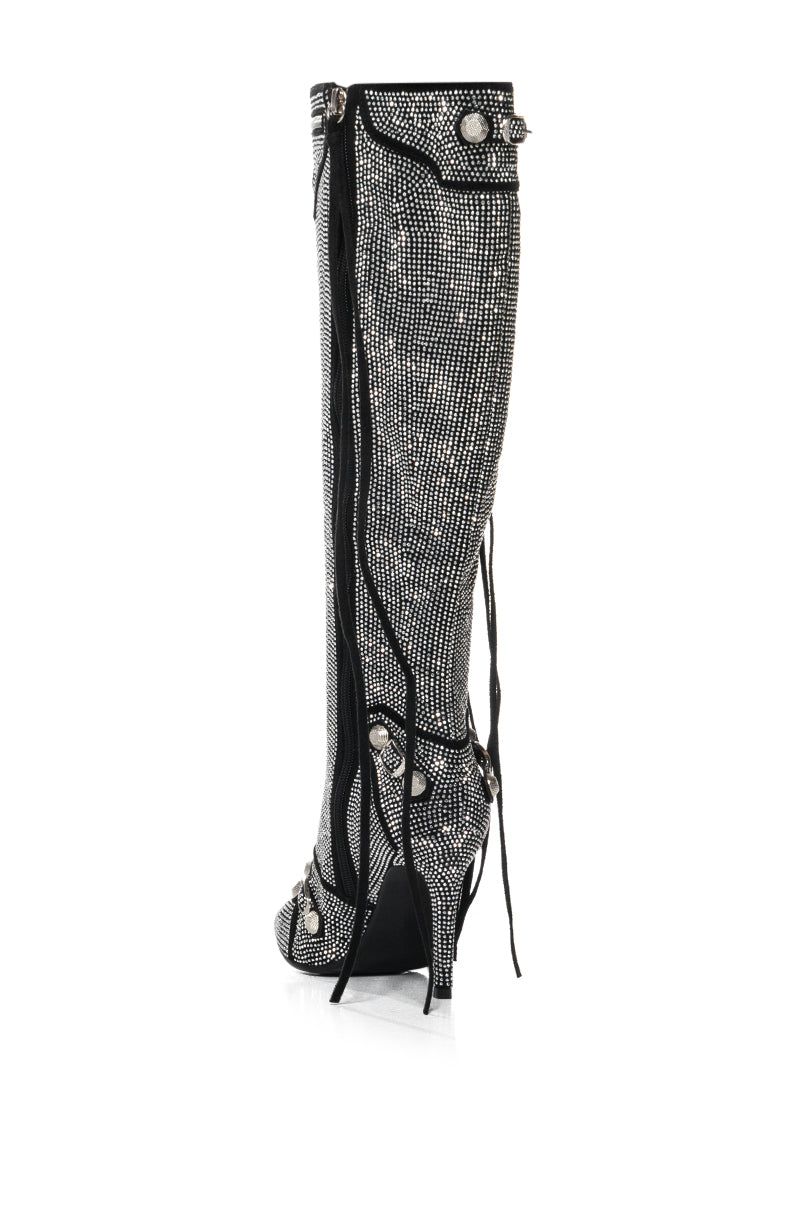 AZALEA WANG MAEVE STILETTO BOOT IN SILVER