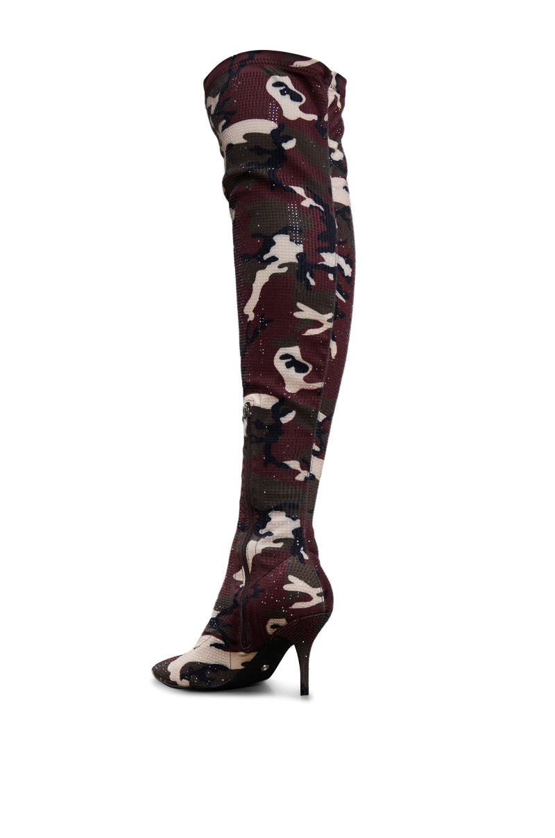 AZALEA WANG GLITTERIE CAMO BOOT