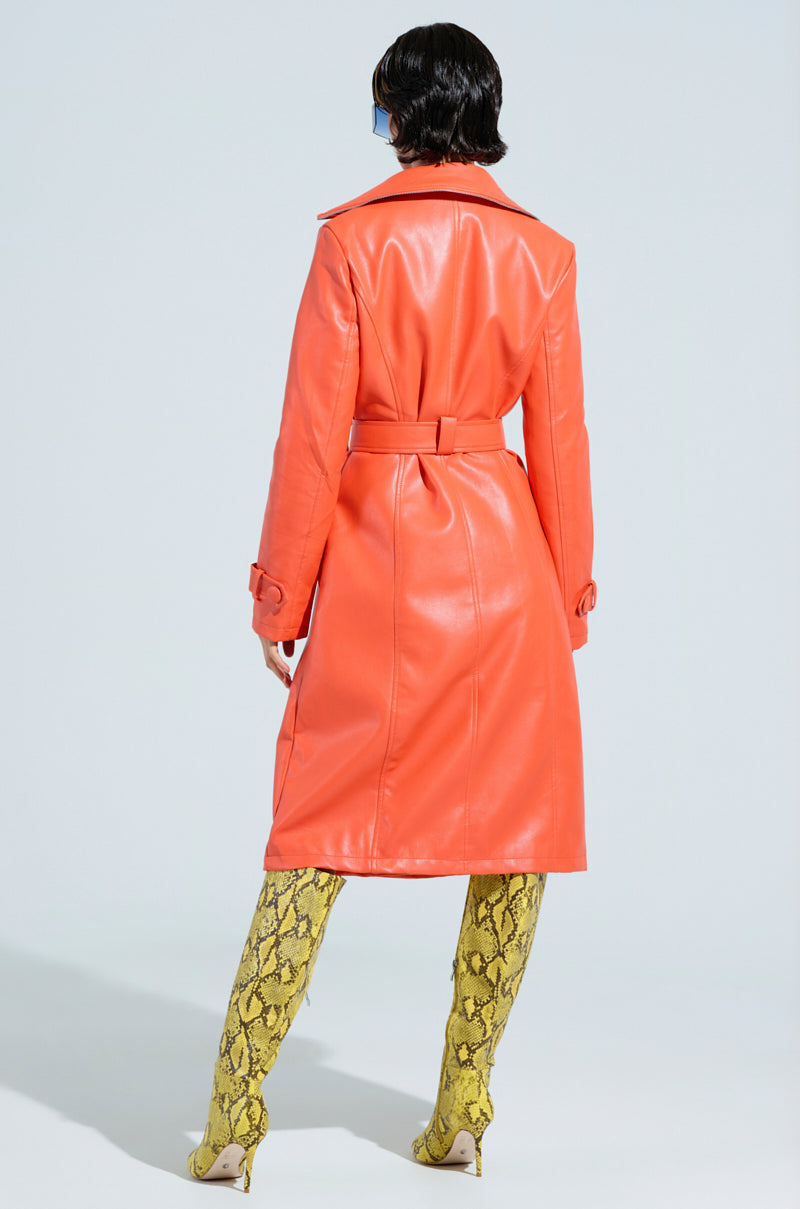 SANDO ZIPPER TRIM TRENCH IN ORANGE