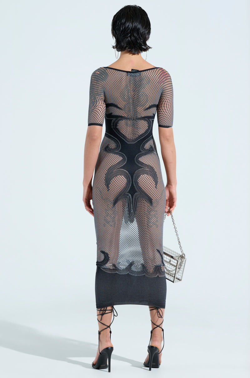 SEXY AS HELL MESH MIDI DRESS