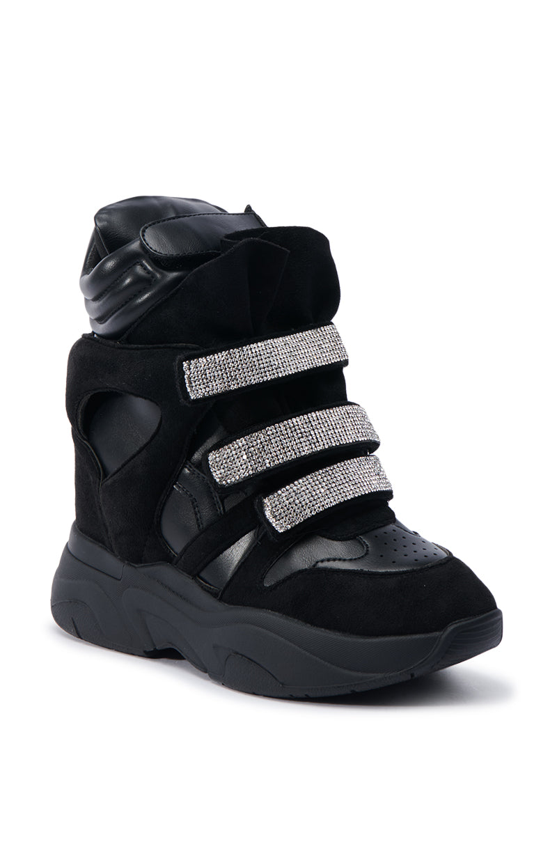 MARANTO BLACK WEDGE SNEAKER