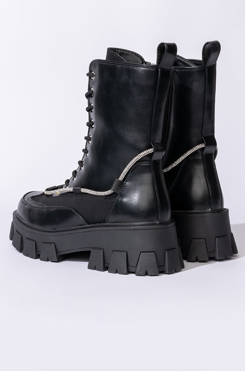 AZALEA WANG ON THE MOVE FLATFORM BOOTIE IN BLACK
