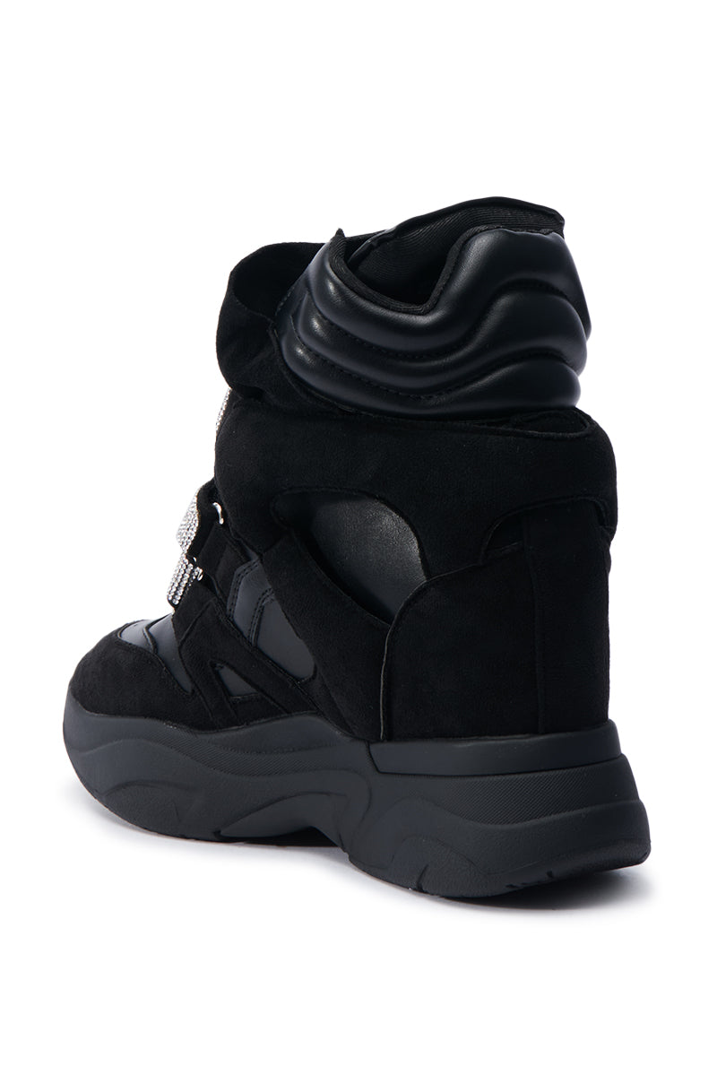 MARANTO BLACK WEDGE SNEAKER