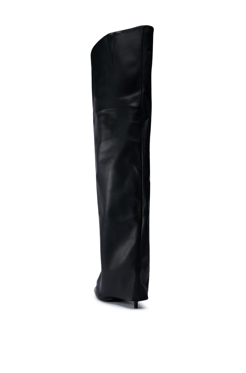 AZALEA WANG AGUILAR BLACK THIGH HIGH SUSPENDER BOOT