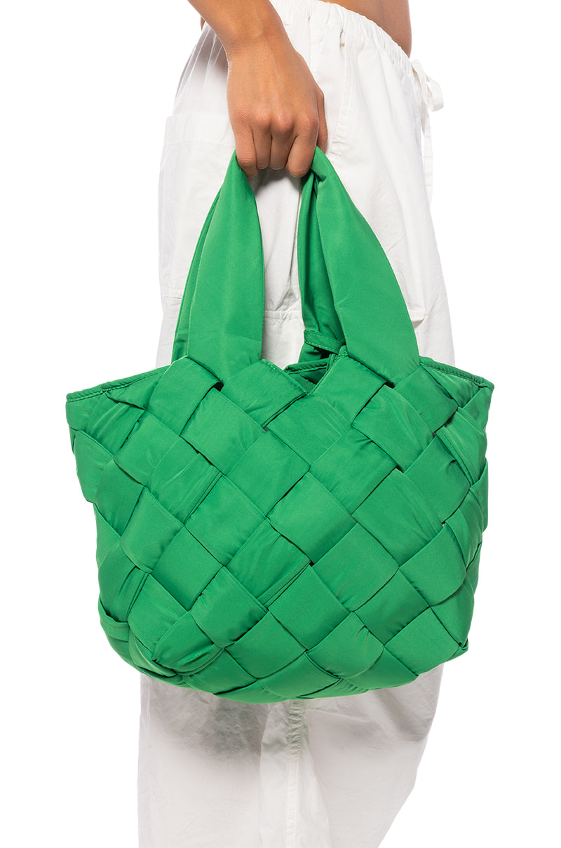 POOLE WEAVE PUFFER TOTE