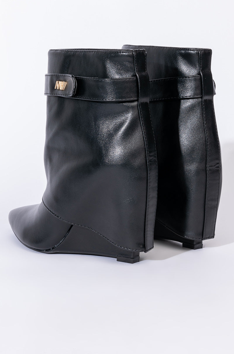 AZALEA WANG OFF THE GRID WEDGE BOOTIE IN BLACK