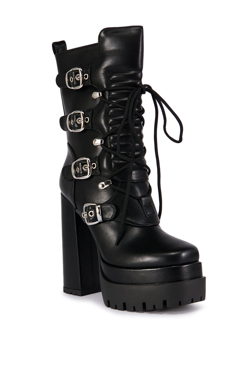 AZALEA WANG RAVINA BLACK PLATFORM BOOTIE