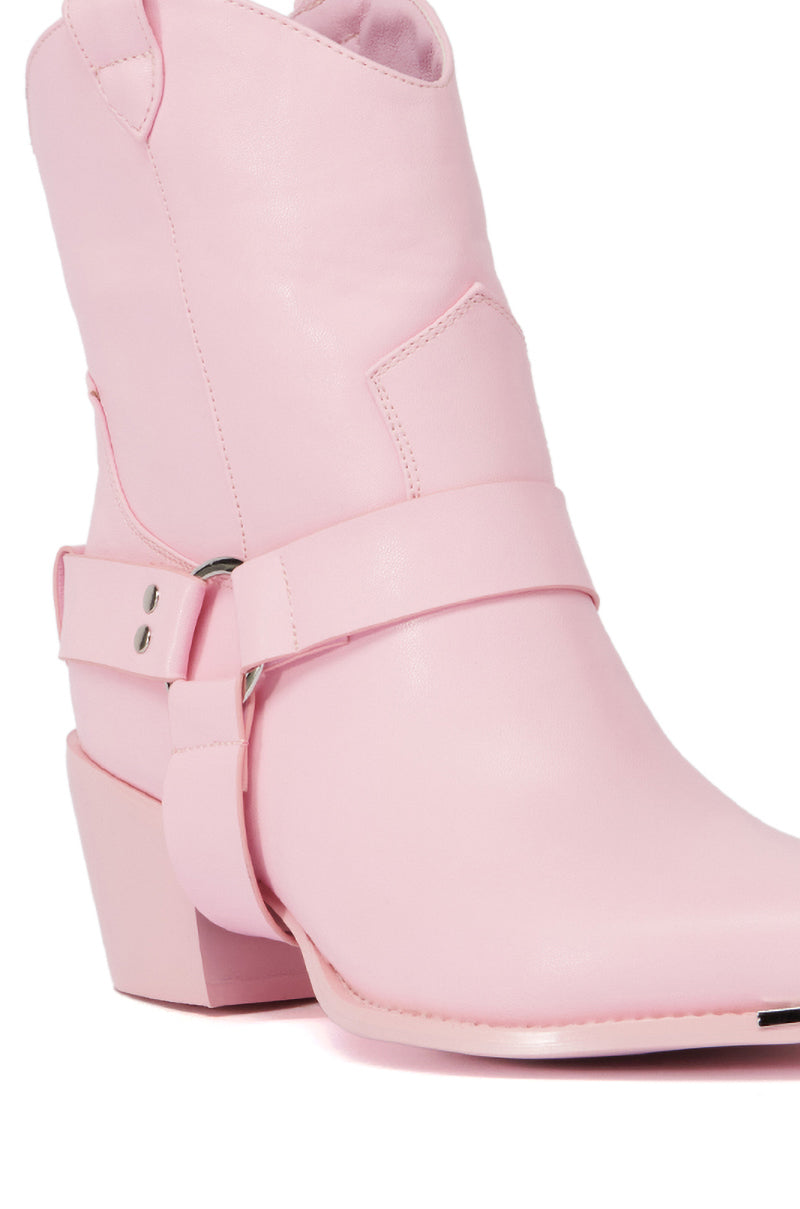 AZALEA WANG JOAKIMA PINK WESTERN BOOTIE