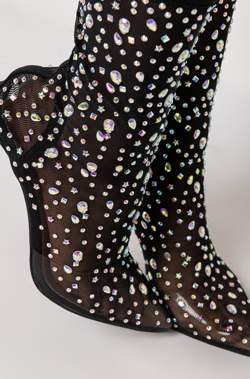 AZALEA WANG JUST A LITTLE SPOILED STILETTO BOOTIE IN BLACK