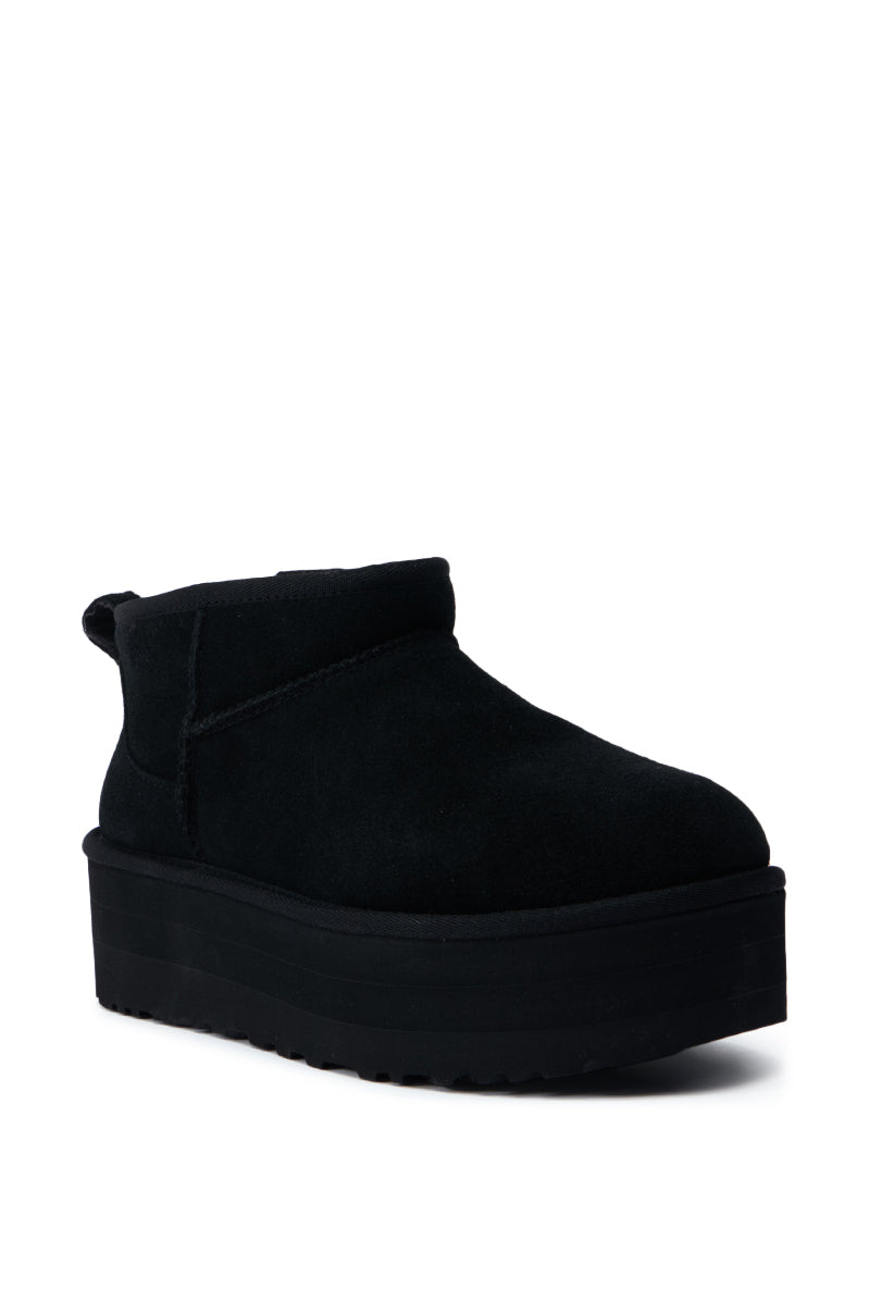 UGG CLASSIC ULTRA MINI PLATFORM BOOTIE IN BLACK