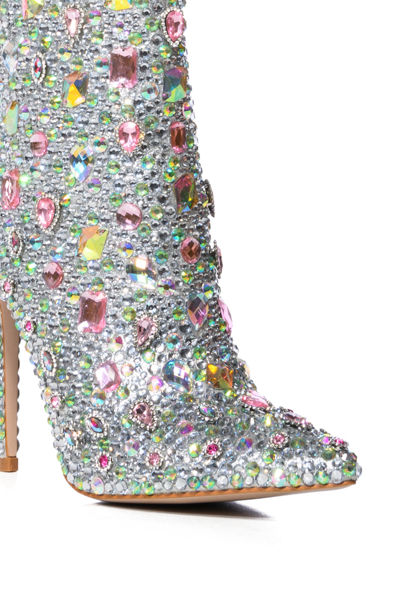 AZALEA WANG ARNICA EMBELLISHED BOOTIE IN PINK