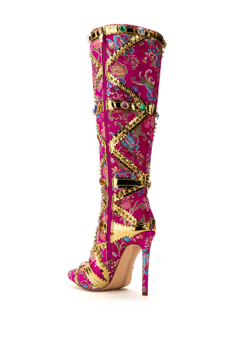 AZALEA WANG CONFIDENT EMBELLISHED BOOT IN PINK