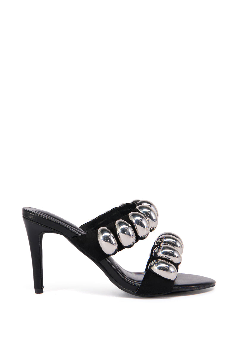 AZALEA WANG KORETTA BLACK EMBELLISHED SANDAL