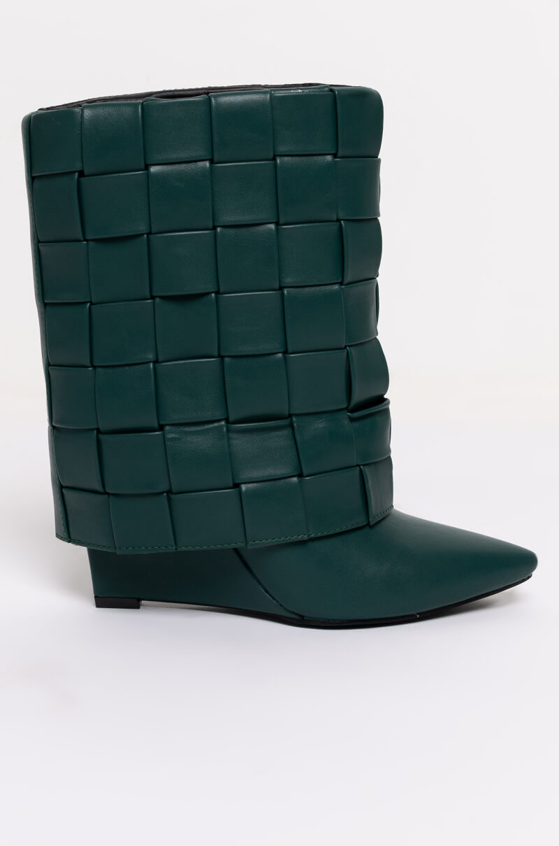 AZALEA WANG STUCK ON YOU WEDGE BOOTIE IN GREEN