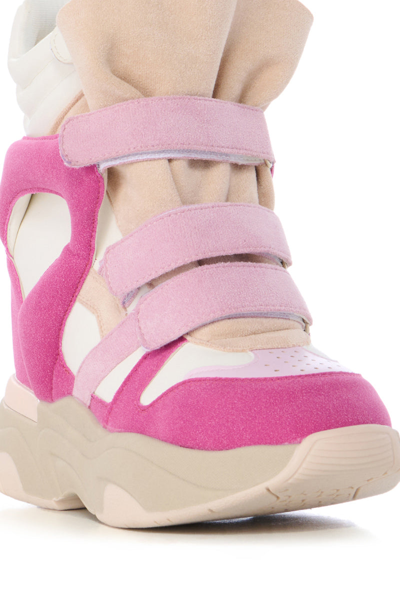 MARANTO CHUNKY PINK WEDGE HEEL SNEAKER