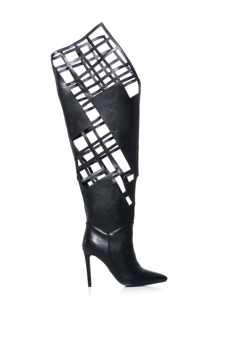 AZALEA WANG KIWANO BLACK CUT OUT BOOT