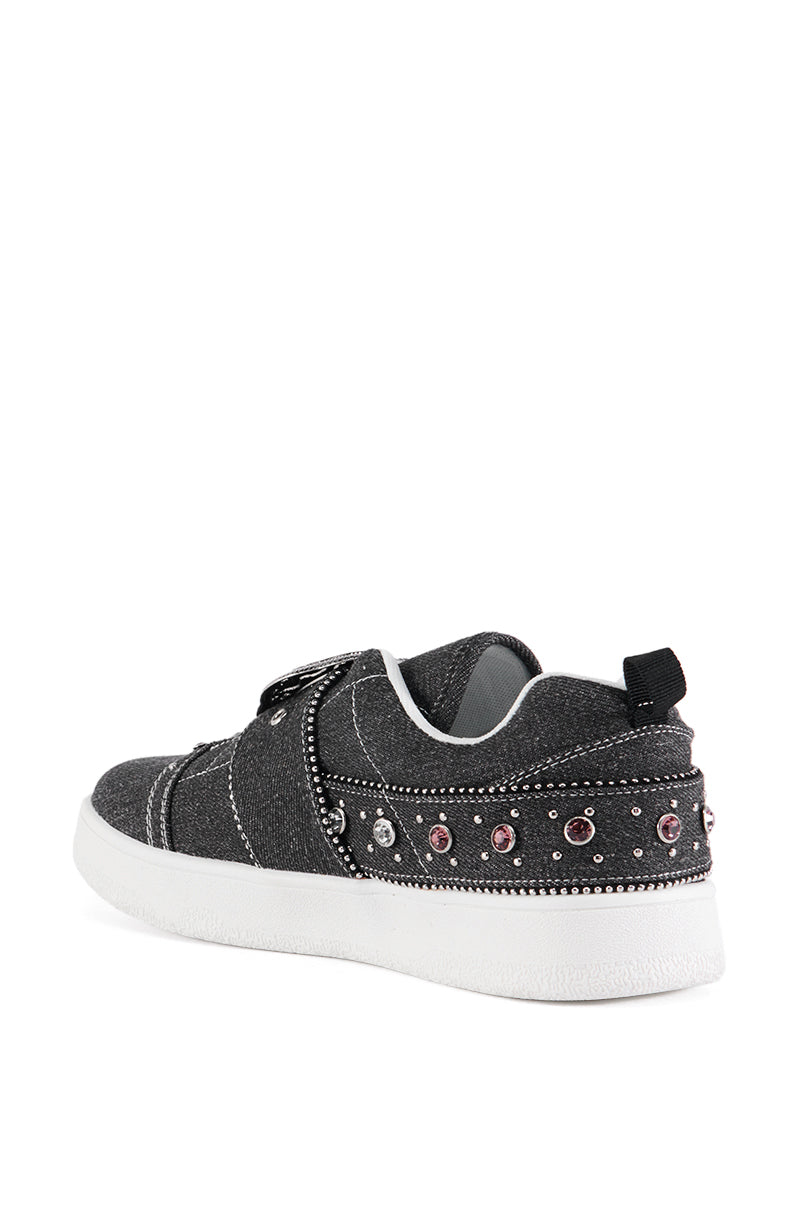 AUDRA BLACK EMBELLISHED SNEAKER