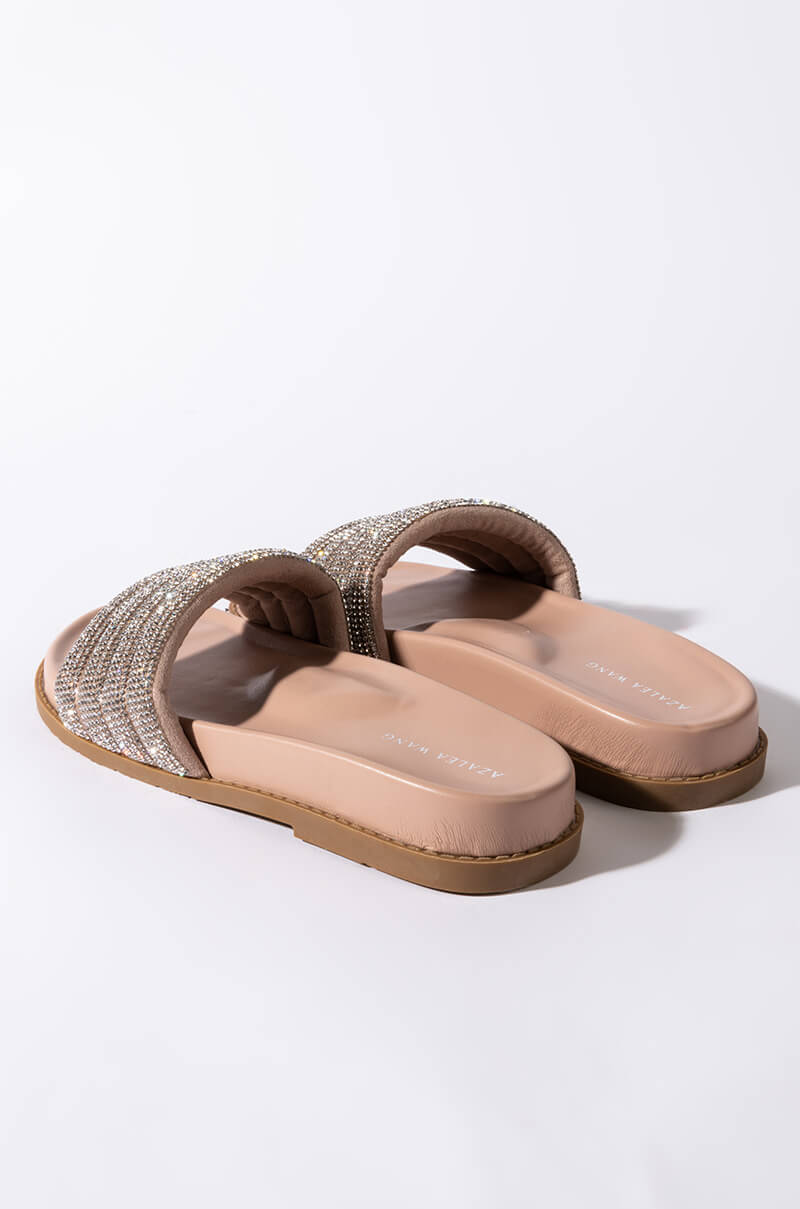 AZALEA WANG UNWIND WITH ME FLAT SANDAL IN NUDE