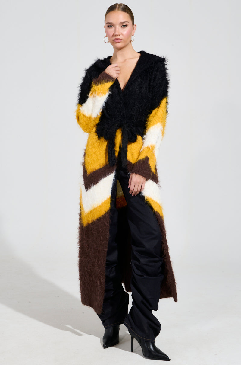 LOUD LUXURY GIRL LONG FUZZY CARDIGAN