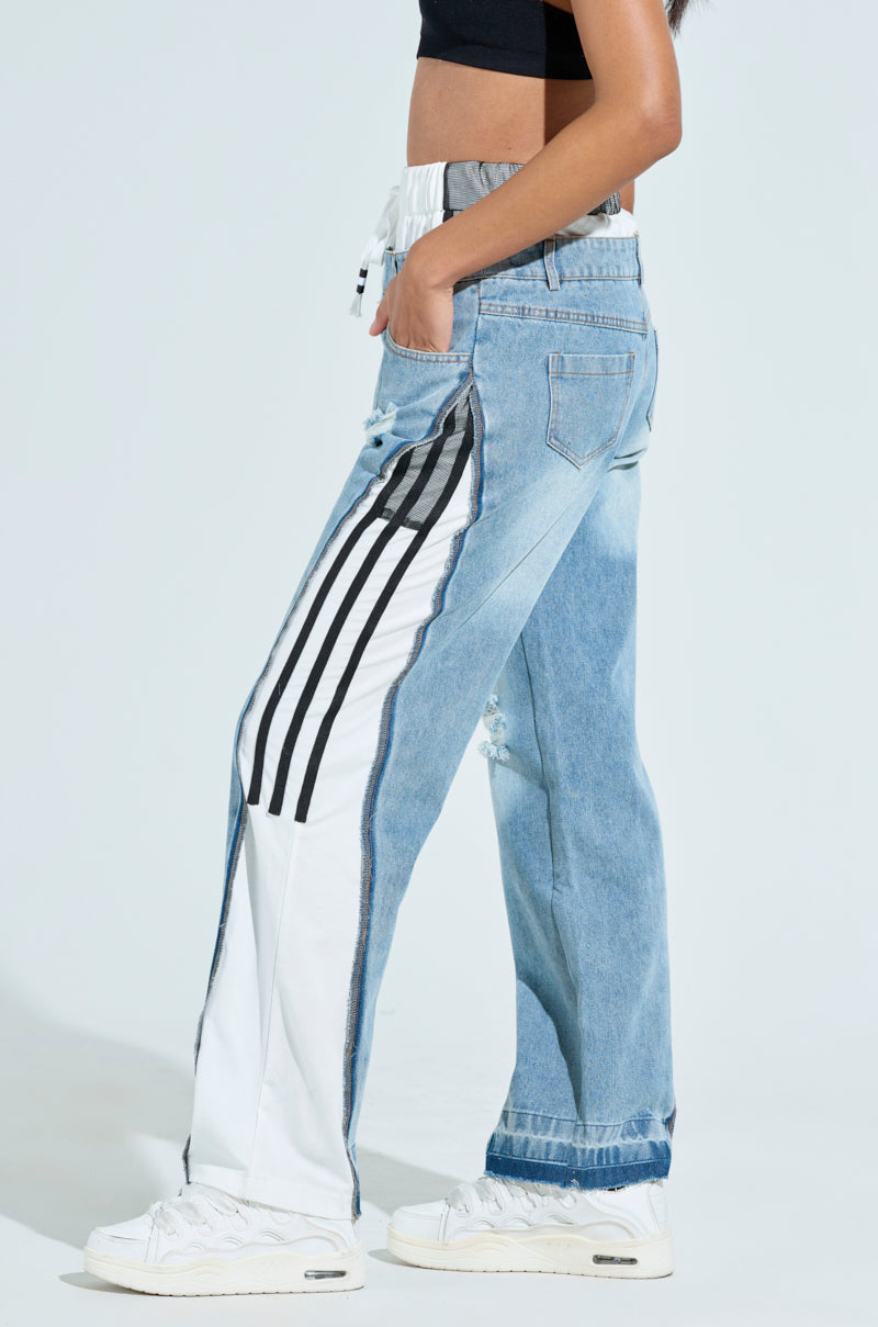 GET WITH IT DENIM TRACK PANT