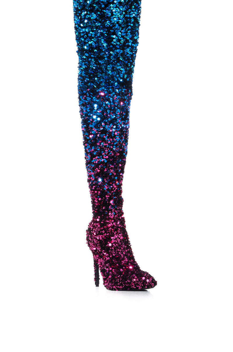 AZALEA WANG ELLIANA MULTI OMBRE SEQUIN BOOT