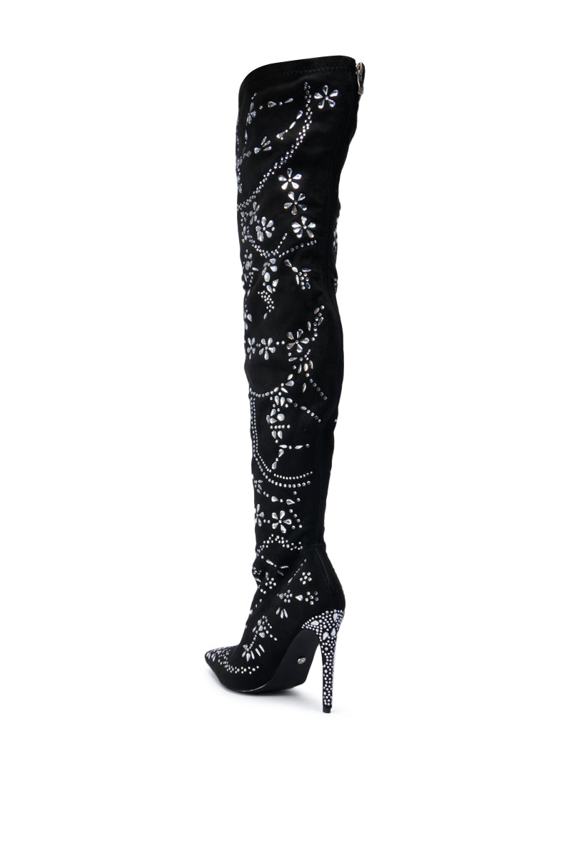 AZALEA WANG AGELESS STILETTO BOOT IN BLACK SUEDE