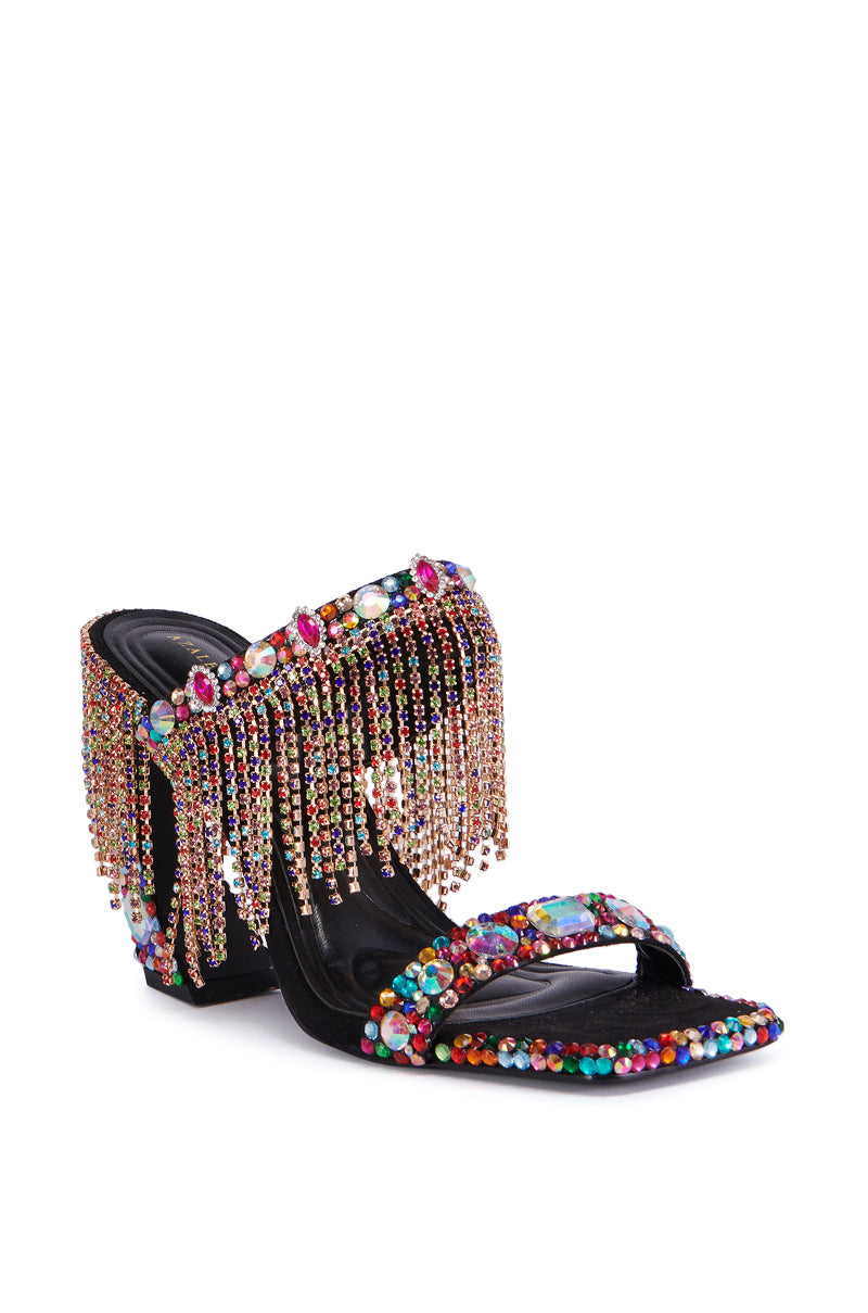 AZALEA WANG SPICED MULTI EMBELLISHED RHINESTONE SANDAL