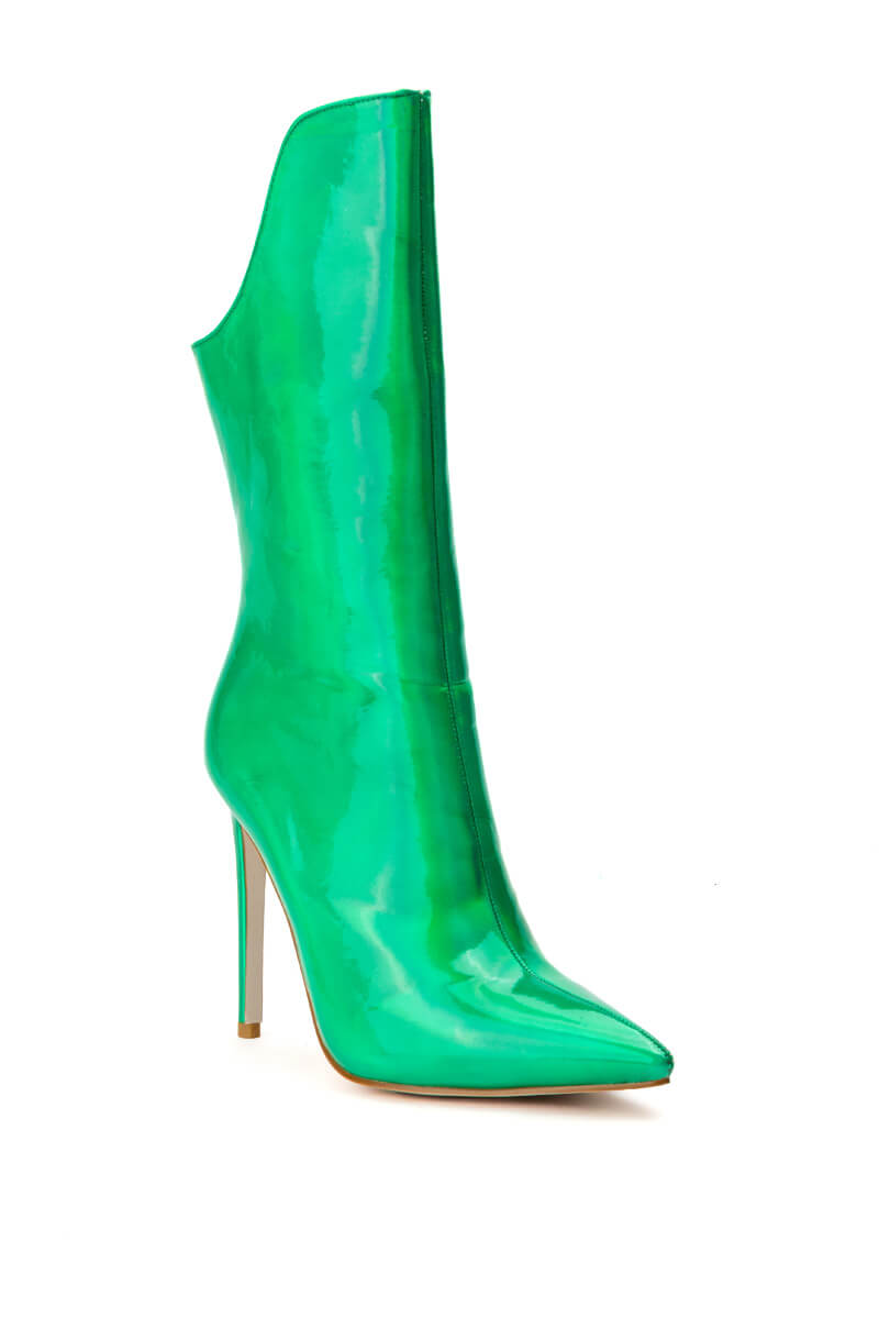 AZALEA WANG HALO SEXY STILETTO BOOTIE IN GREEN
