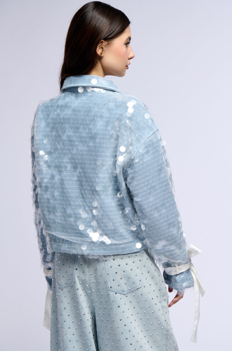 IN MY MIND SEQUIN DENIM JACKET