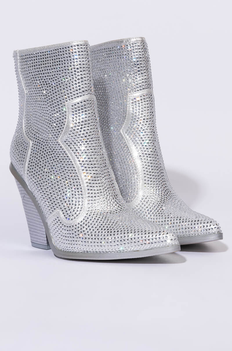 AZALEA WANG WHY SO SERIOUS CHUNKY BOOTIE IN SILVER