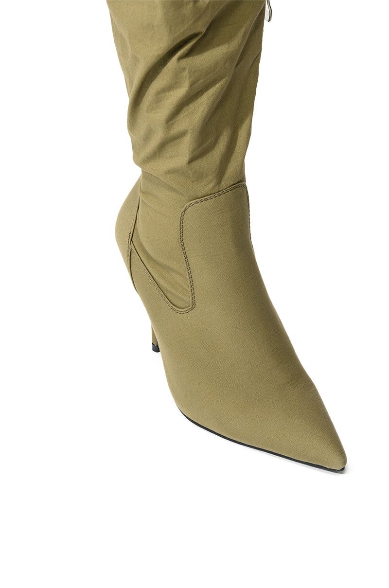 AZALEA WANG MANTIS BAGGY THIGH HIGH BOOT IN KHAKI