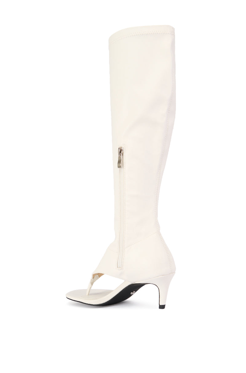 AZALEA WANG CECILE OPEN TOE SANDAL BOOT IN WHITE