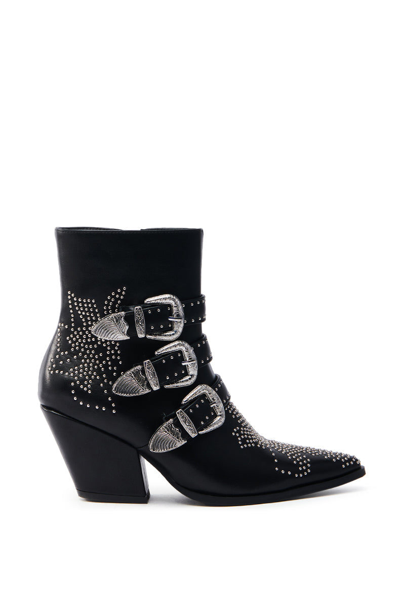 AZALEA WANG CELENA BLACK WESTERN BOOTIE