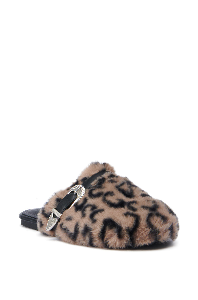 AZALEA WANG RAMIE LEOPARD MULE FLAT