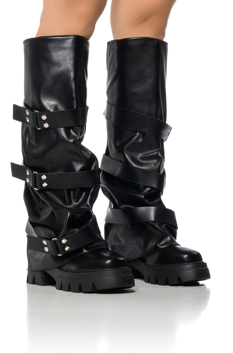 AZALEA WANG CHARNA BLACK INDUSTRIAL LOOK BOOT