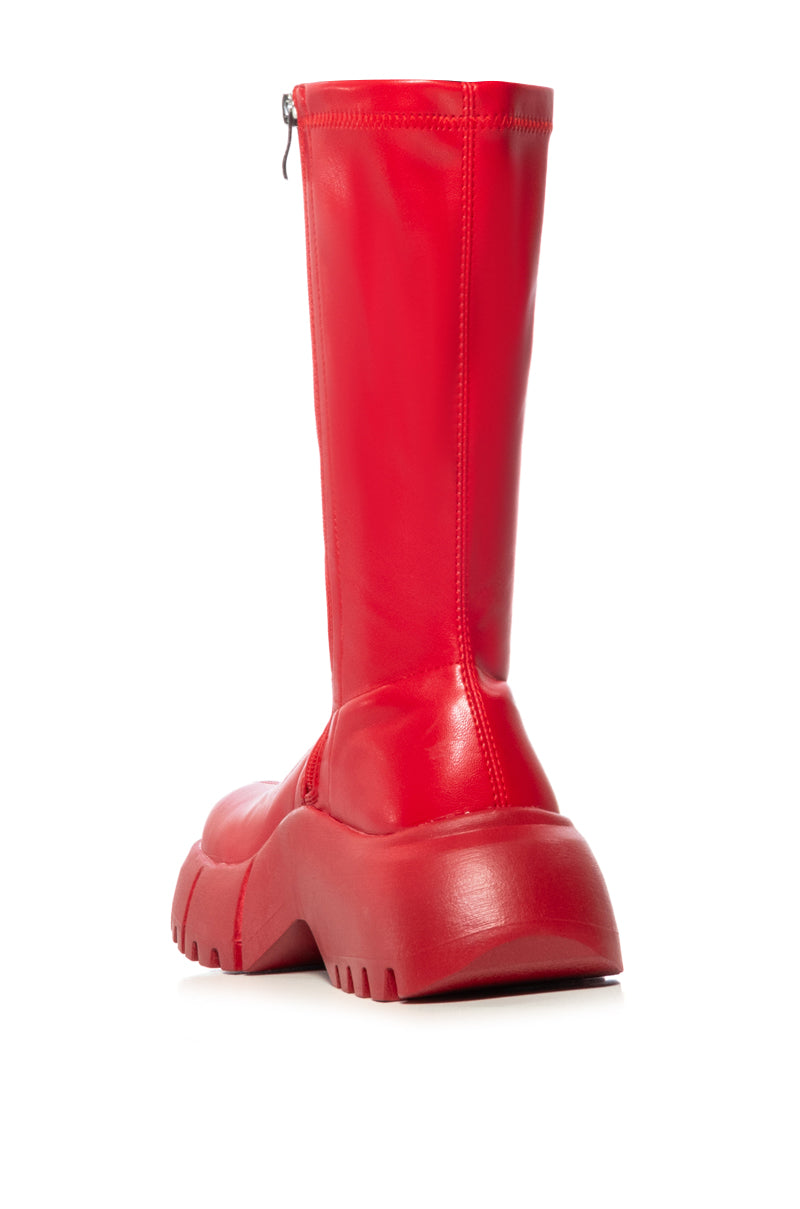 AZALEA WANG SWEETBAY RED FUTURISTIC BOOT