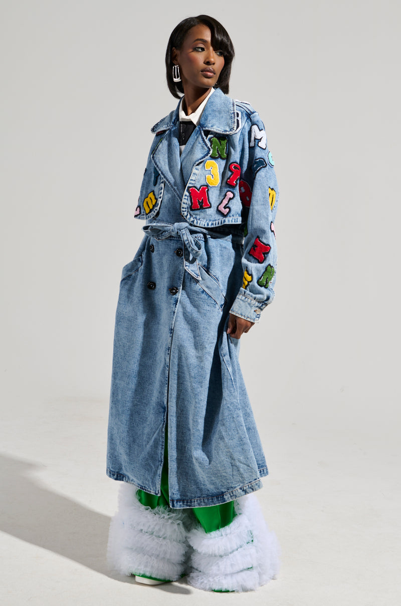 TAKE NOTES DENIM TRENCH